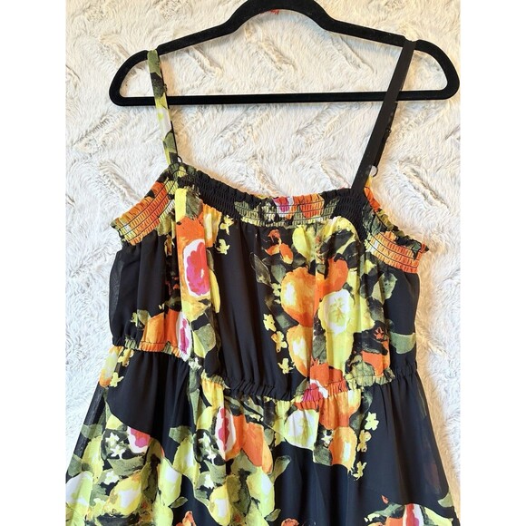 Lane Bryant Sleeveless Long Maxi Dress Womens Sz 14/16‎ Citrus Resort Vacation - Picture 4 of 10